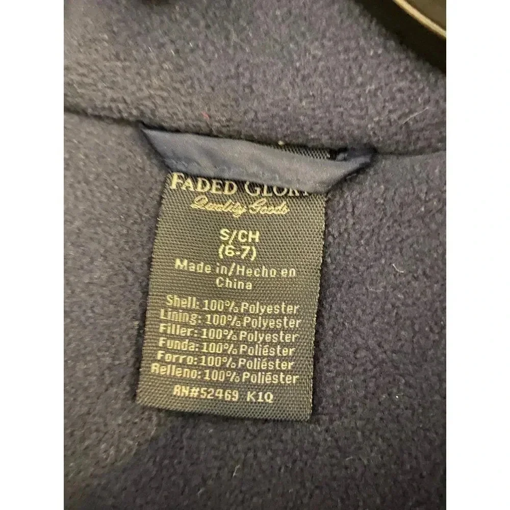 KIDS NAVY BLUE FADED GLORY PUFFER JACKET SIZE SMALL 6-7  NO FLAWS  NO DEFECTS